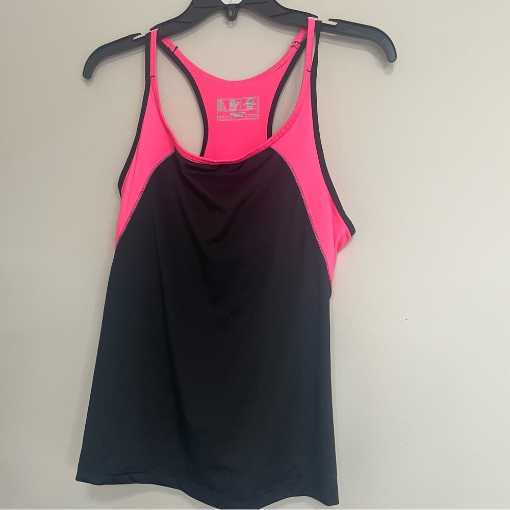 New Balance Black and Neon Pink Tank Top~ Size L ~ Athletic Wear